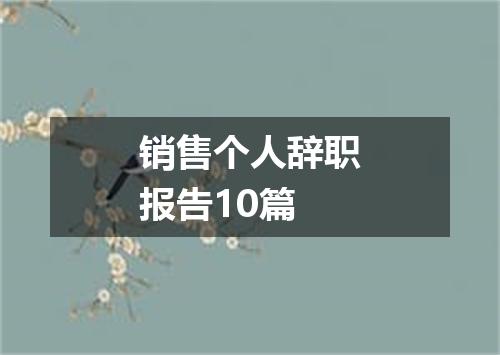 销售个人辞职报告10篇