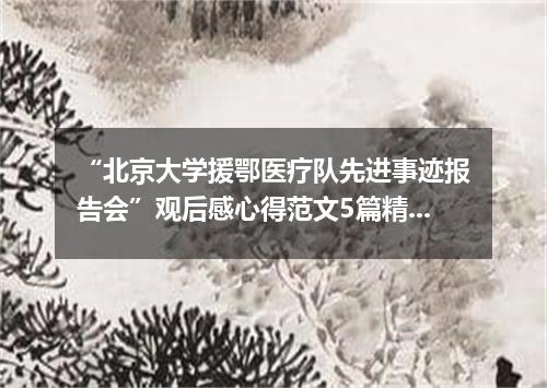“北京大学援鄂医疗队先进事迹报告会”观后感心得范文5篇精选