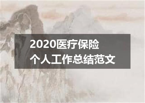 2020医疗保险个人工作总结范文