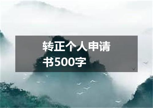 转正个人申请书500字