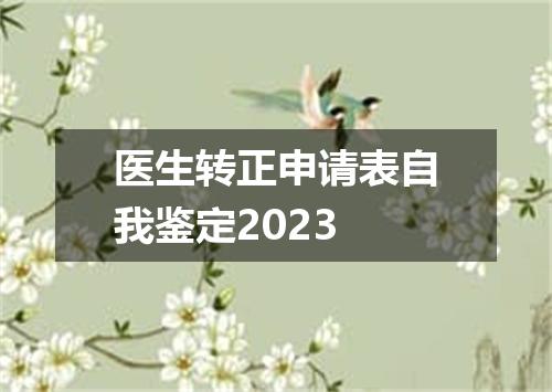 医生转正申请表自我鉴定2023