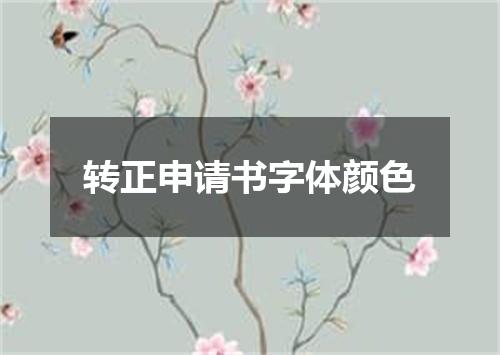 转正申请书字体颜色