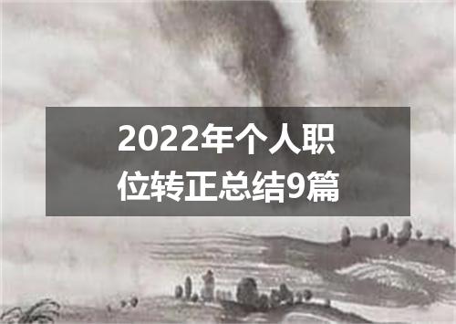 2022年个人职位转正总结9篇