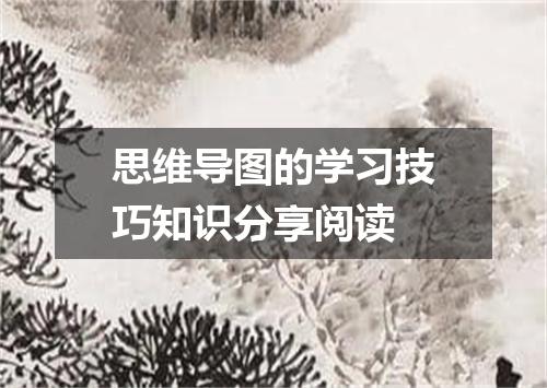 思维导图的学习技巧知识分享阅读