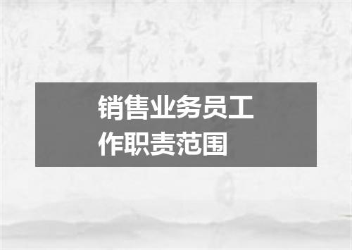 销售业务员工作职责范围
