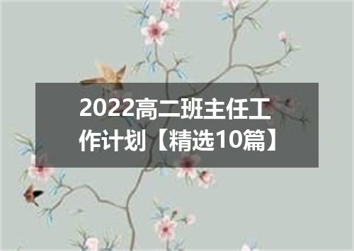 2022高二班主任工作计划【精选10篇】