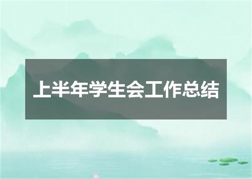 上半年学生会工作总结