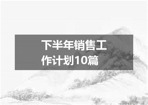 下半年销售工作计划10篇
