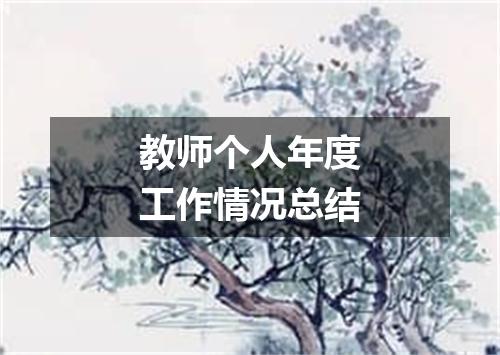 教师个人年度工作情况总结