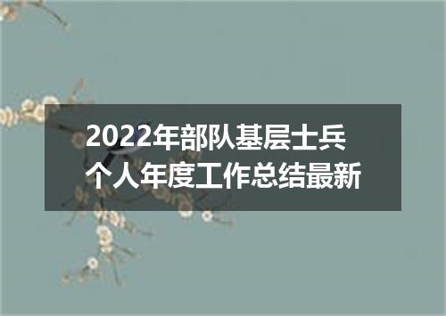 2022年部队基层士兵个人年度工作总结最新