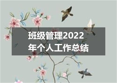 班级管理2022年个人工作总结