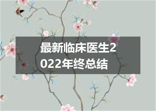 最新临床医生2022年终总结