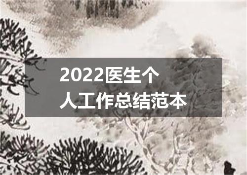 2022医生个人工作总结范本