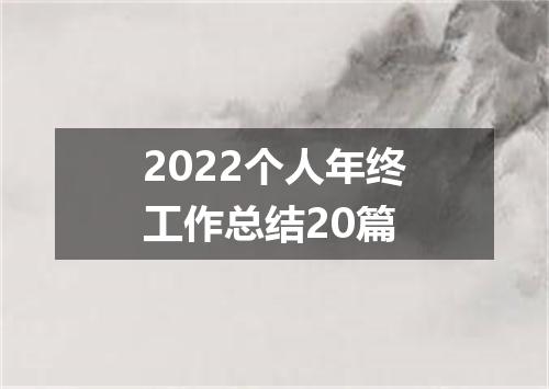 2022个人年终工作总结20篇