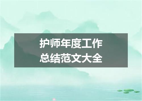 护师年度工作总结范文大全