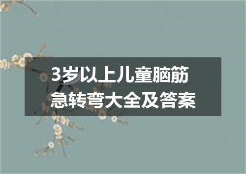 3岁以上儿童脑筋急转弯大全及答案