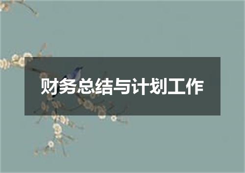 财务总结与计划工作