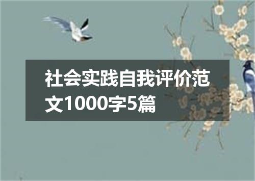 社会实践自我评价范文1000字5篇