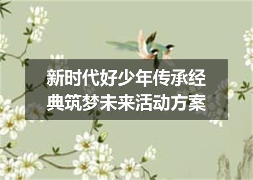 新时代好少年传承经典筑梦未来活动方案