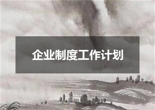 企业制度工作计划