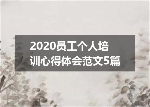 2020员工个人培训心得体会范文5篇
