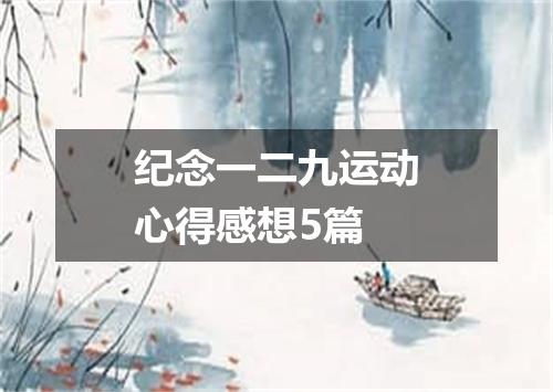 纪念一二九运动心得感想5篇