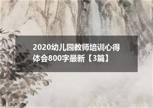 2020幼儿园教师培训心得体会800字最新【3篇】