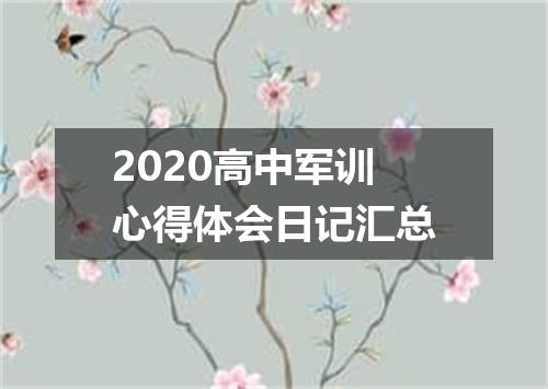 2020高中军训心得体会日记汇总