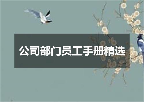 公司部门员工手册精选