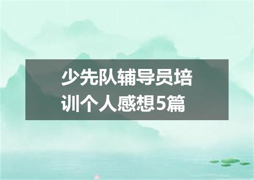 少先队辅导员培训个人感想5篇