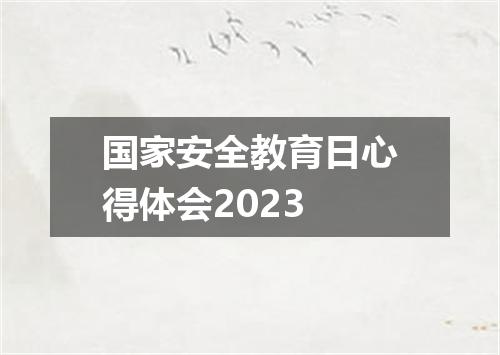 国家安全教育日心得体会2023