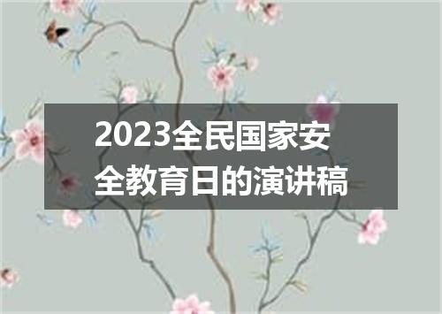 2023全民国家安全教育日的演讲稿