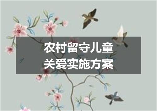 农村留守儿童关爱实施方案