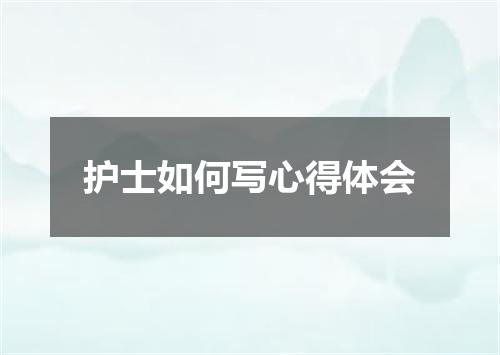 护士如何写心得体会