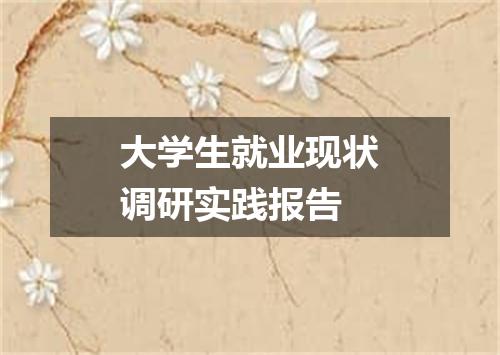 大学生就业现状调研实践报告
