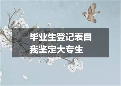 毕业生登记表自我鉴定大专生