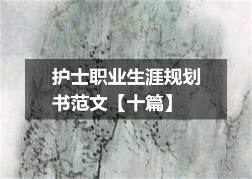 护士职业生涯规划书范文【十篇】