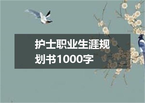 护士职业生涯规划书1000字