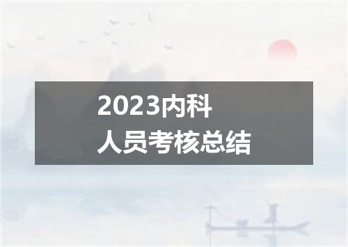 2023内科人员考核总结