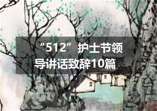 “512”护士节领导讲话致辞10篇