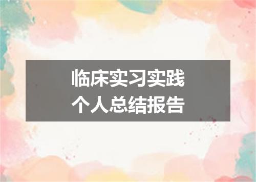 临床实习实践个人总结报告
