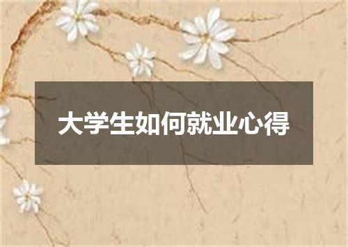大学生如何就业心得