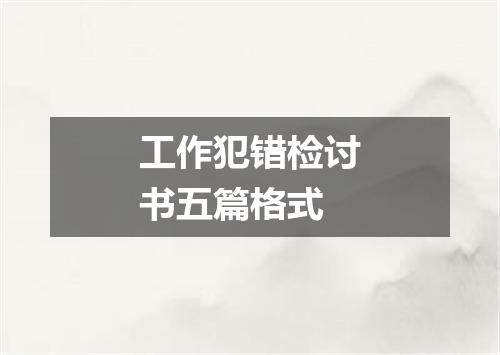 工作犯错检讨书五篇格式