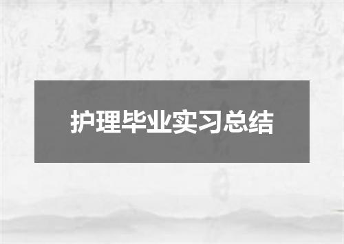 护理毕业实习总结