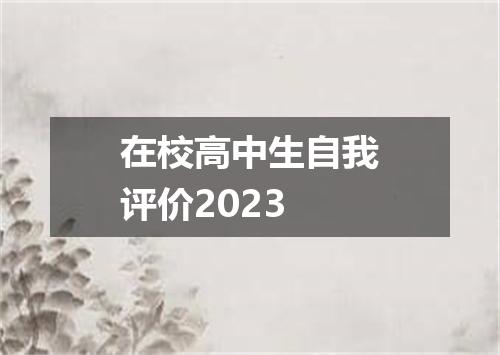 在校高中生自我评价2023