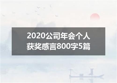 2020公司年会个人获奖感言800字5篇