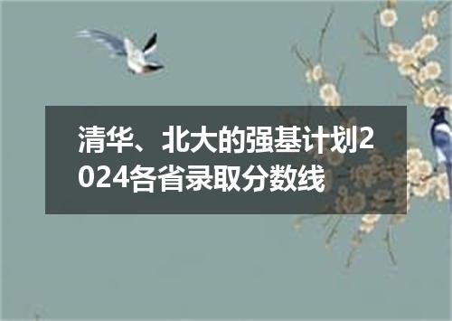 清华、北大的强基计划2024各省录取分数线