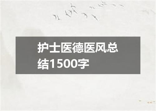 护士医德医风总结1500字