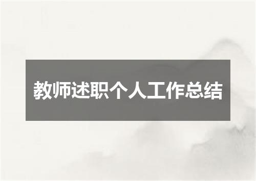 教师述职个人工作总结