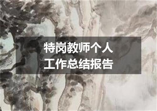 特岗教师个人工作总结报告